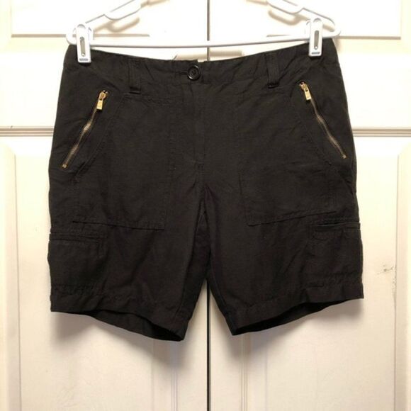 MICHAL Michael Kors Zipper Detail Linen Shorts - Picture 1 of 5